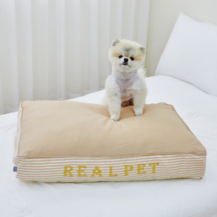 리얼펫 항균 스트라이프 방석 강아지 침대 항균 쿠션 3color