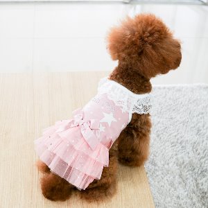 리얼펫 북유럽 강아지옷 원피스 핑크